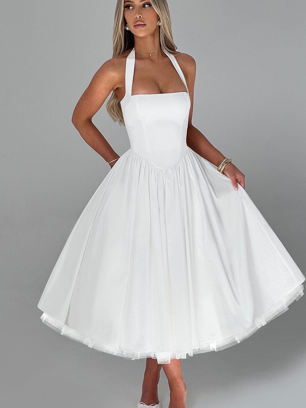 Babyboo Cressida Midi Dress Ivory Size Extra Small XS NWT